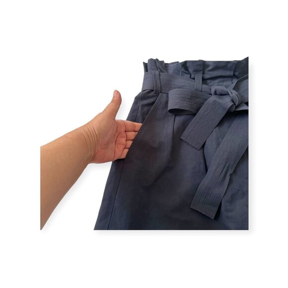 Ulla Johnson Abri Shorts Midnight Blue Paperbag Waist Belted Pleated Size 4 NWT - Picture 11 of 14